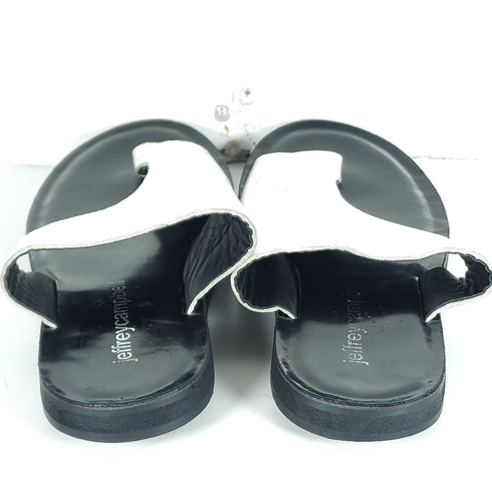 Jeffrey Campbell Women's US 6? Sliver Metallic Leather Toe Post Flat Sandals - Picture 10 of 16